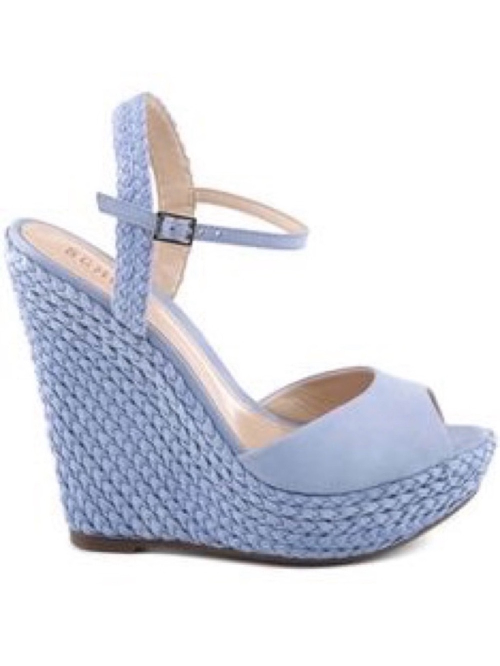 Women’s Light Blue Braided Wedge Sandals - Unbranded